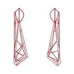 large red triangular earrings image